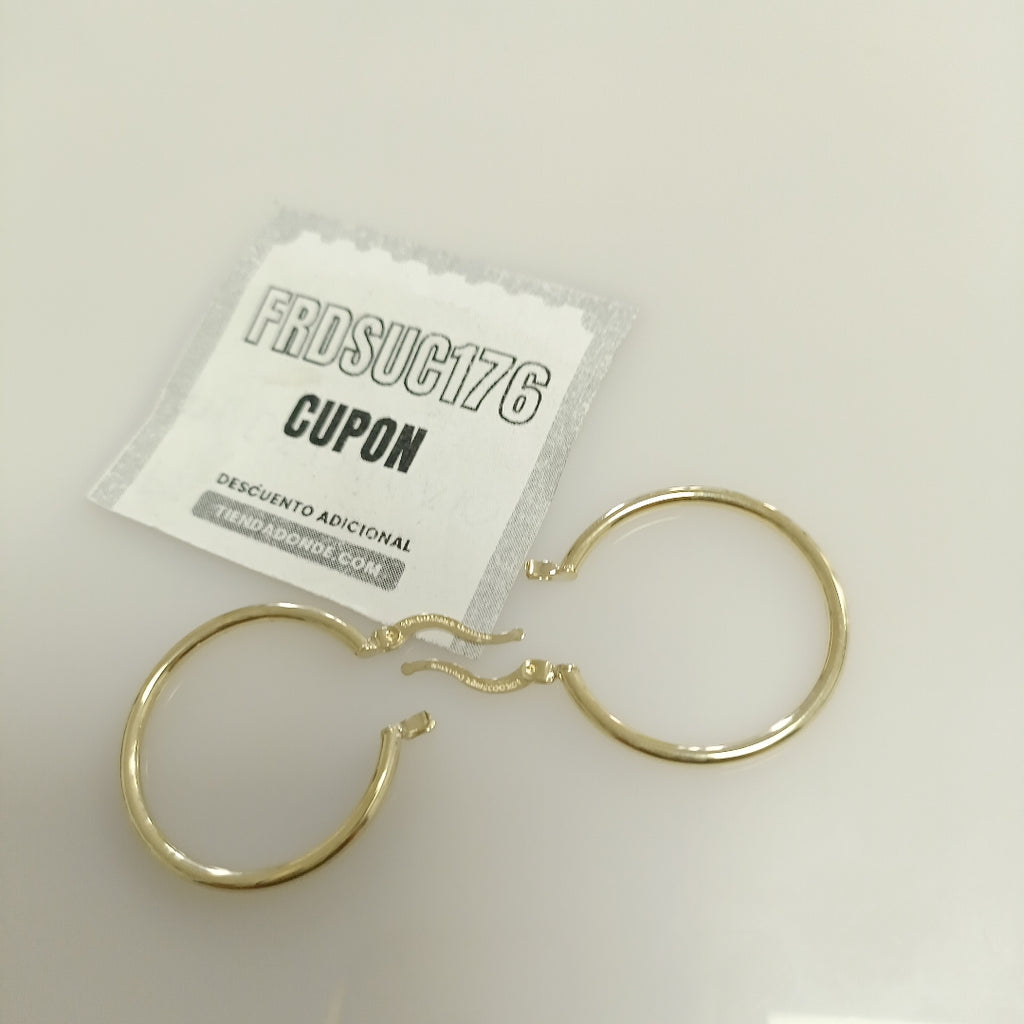 ARETES TEJIDO ARRACADAS LISAS 14K 1.5 GR (NUEVO)