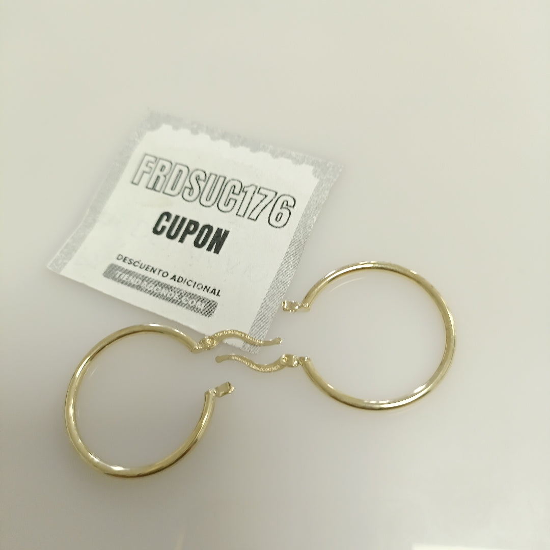 ARETES TEJIDO ARRACADAS LISAS 14K 1.5 GR (NUEVO)