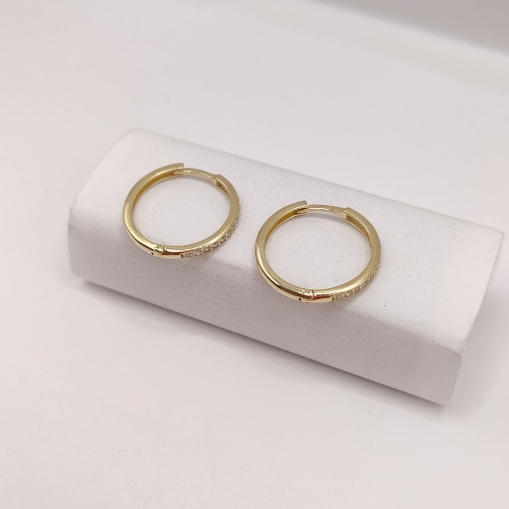 ARETES ARRACADAS C CIRCONIAS 14K 1.9 GR (NUEVO)