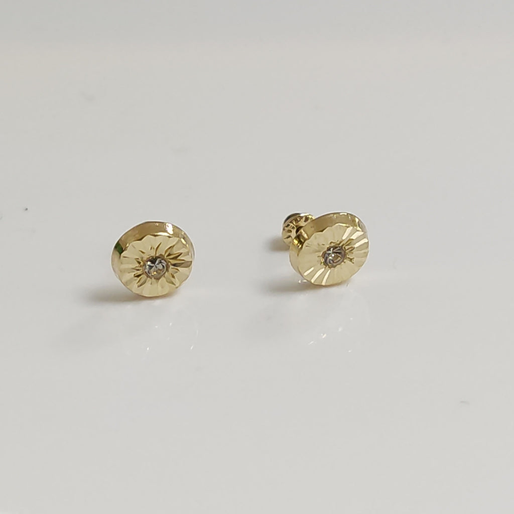 BROQUELES BROQUEL FIG BOTON C CIRCONIA 14K 0.2916 GR (NUEVO)