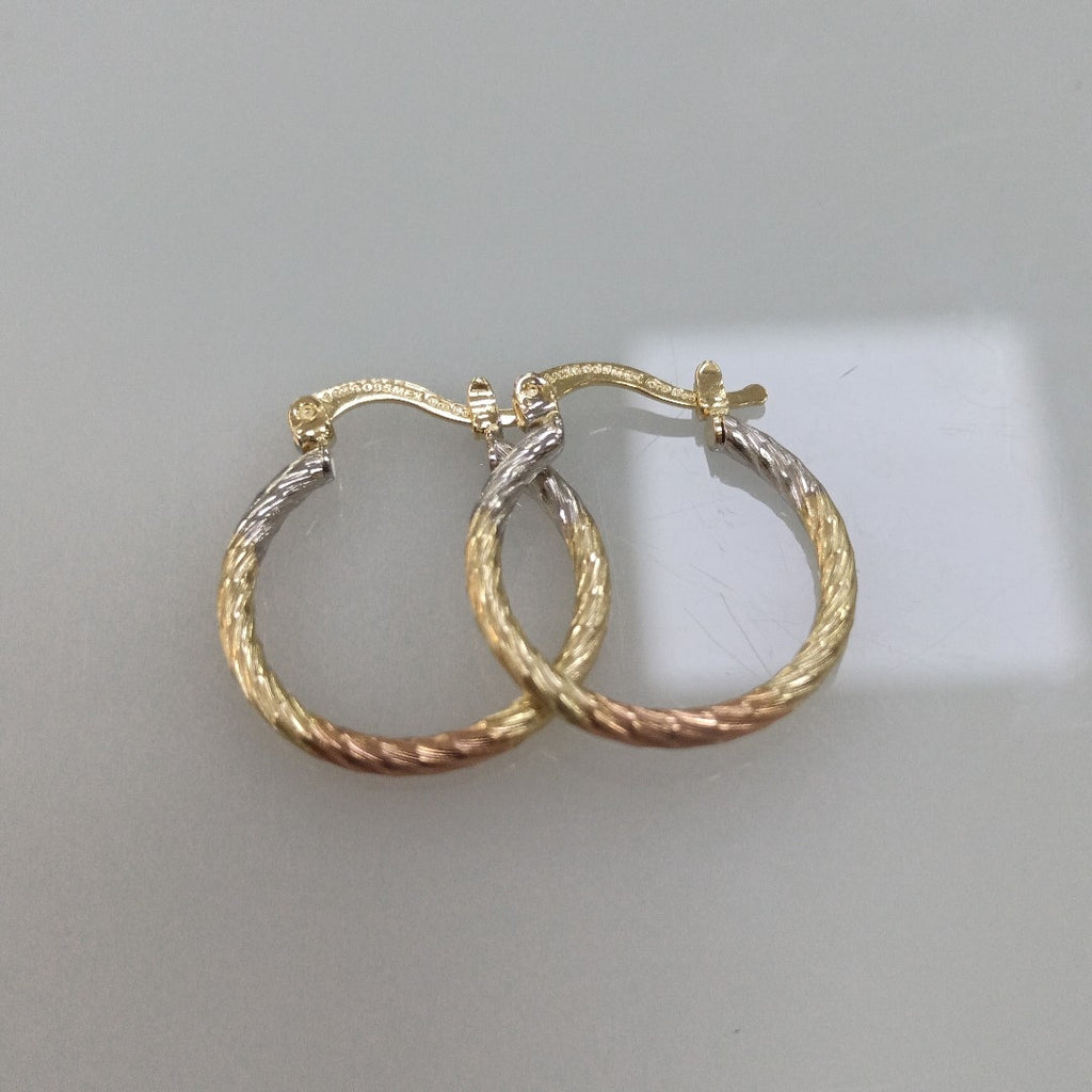 ARETES TEJIDO ARRACADAS TZL COMBINADAS 14K 1.8 GR (NUEVO)