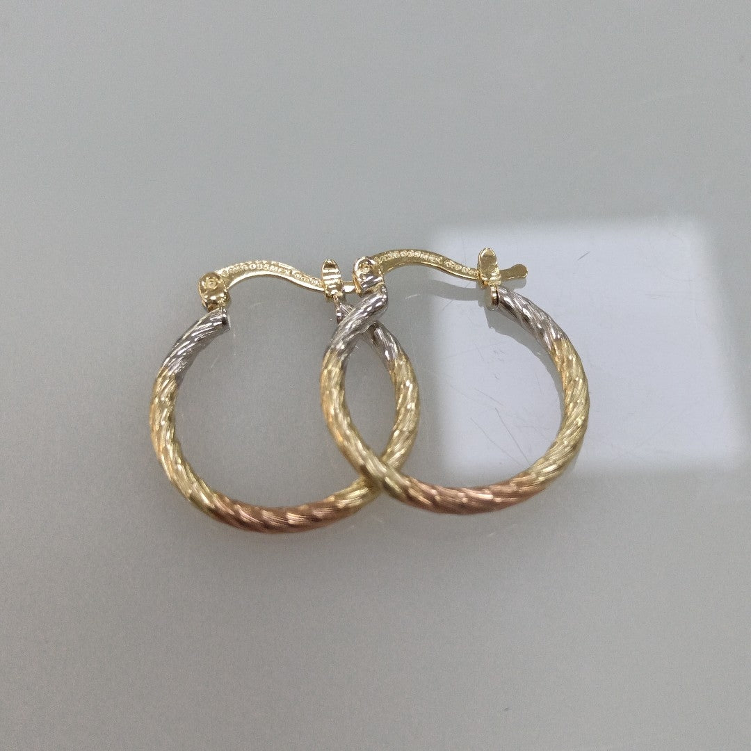 ARETES TEJIDO ARRACADAS TZL COMBINADAS 14K 1.8 GR (NUEVO)