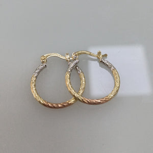 ARETES TEJIDO ARRACADAS TZL COMBINADAS 14K 1.8 GR (NUEVO)