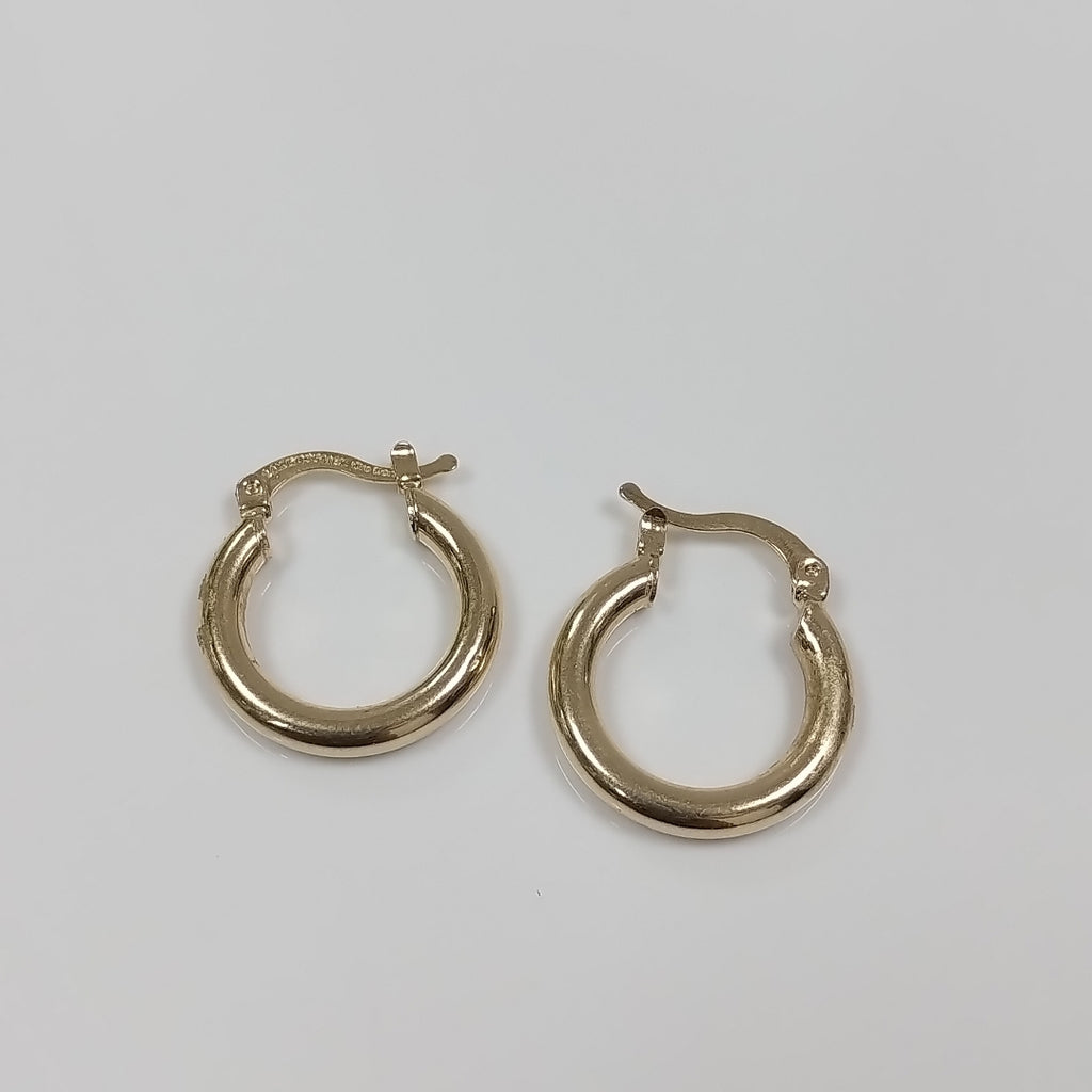 ARETES TEJIDO ARRACADAS LISAS 14K 1.6 GR (NUEVO)