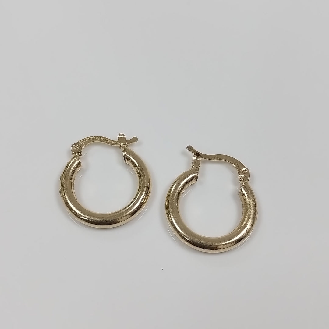 ARETES TEJIDO ARRACADAS LISAS 14K 1.6 GR (NUEVO)