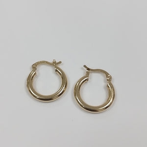 ARETES TEJIDO ARRACADAS LISAS 14K 1.6 GR (NUEVO)