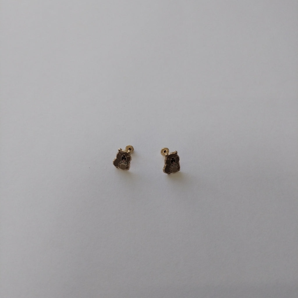 BROQUELES BROQUEL FIG CAPIBARA 14K 0.2657 GR (NUEVO)