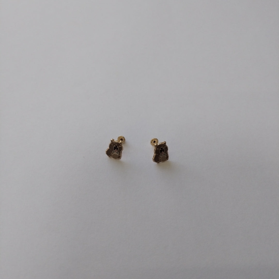 BROQUELES BROQUEL FIG CAPIBARA 14K 0.2657 GR (NUEVO)