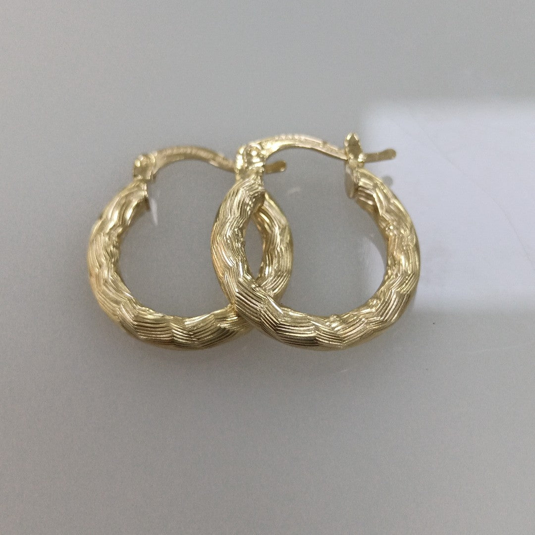 ARETES TEJIDO ARRACADAS ASTRIADAS 14K 2 GR (NUEVO)