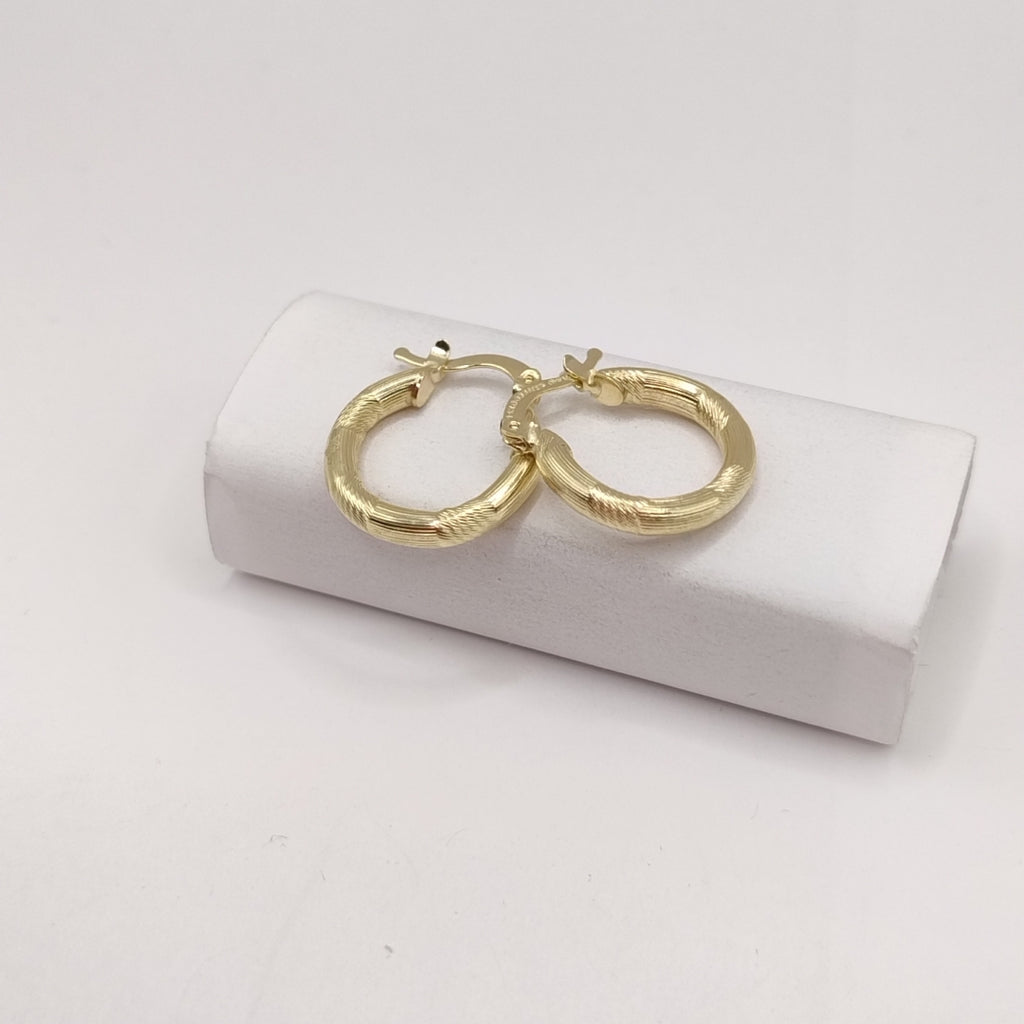 ARETES TEJIDO ARRACADAS CON DISEÑO 14K 2.6 GR (NUEVO)