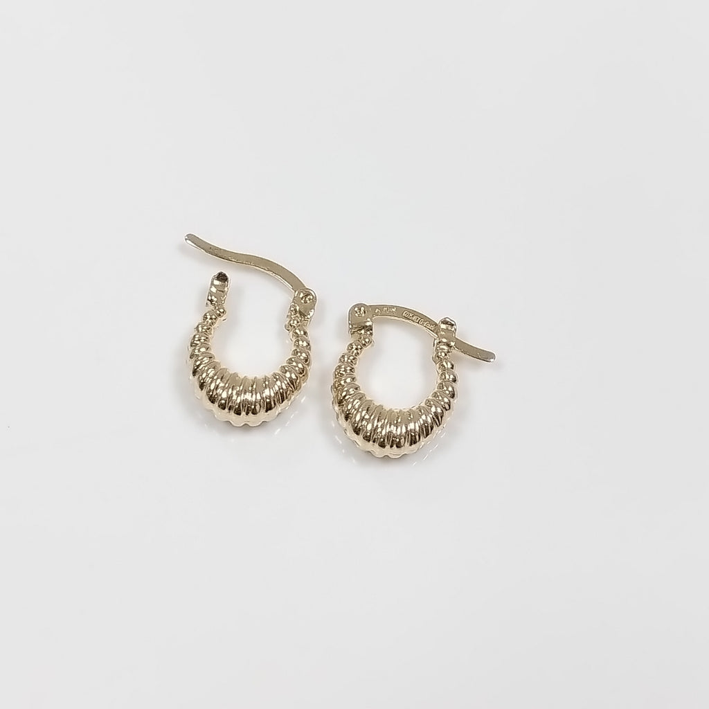 ARETES ARRACADA ESTRIADAS 14K 1.1 GR (NUEVO)