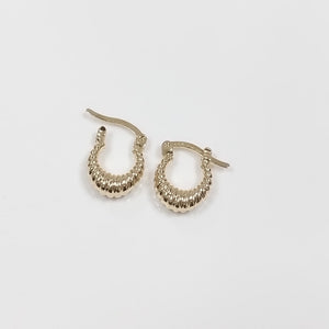 ARETES ARRACADA ESTRIADAS 14K 1.1 GR (NUEVO)