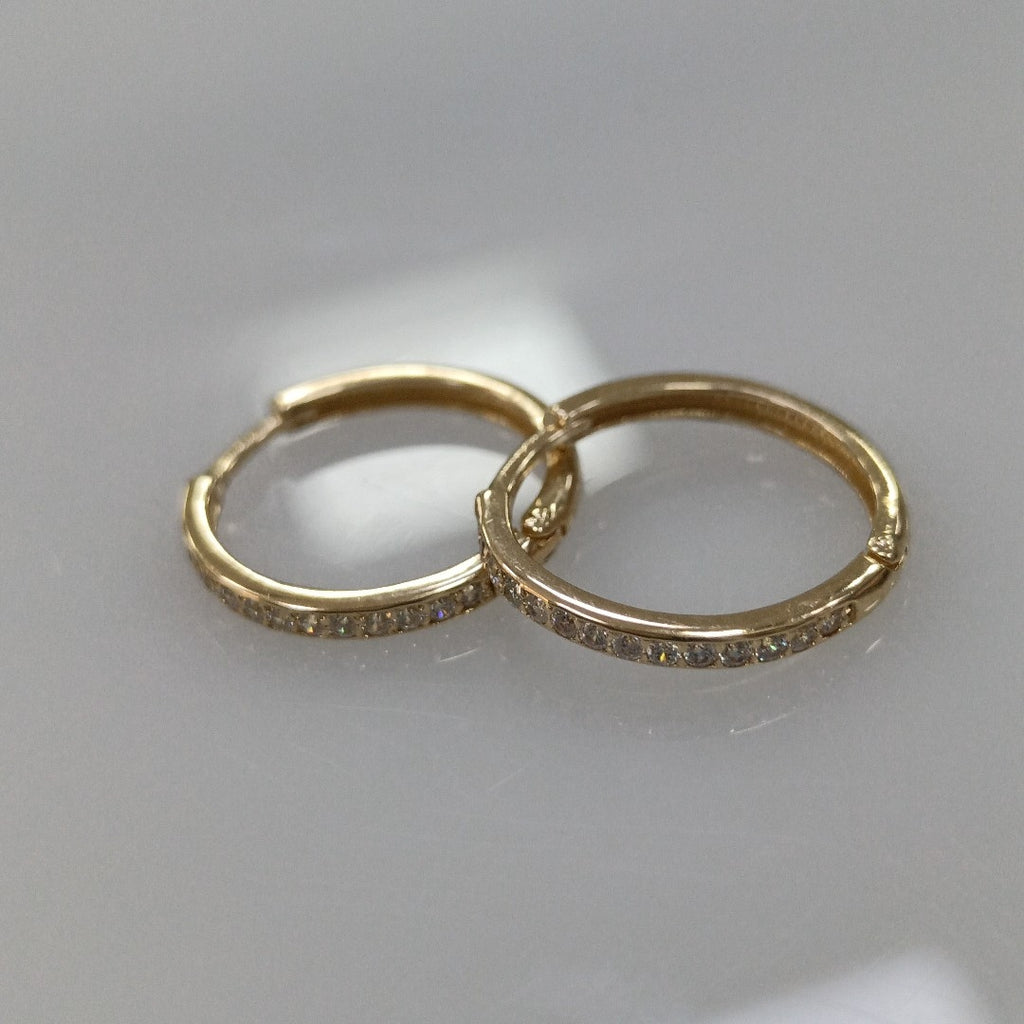 ARETES ARRACADAS C CIRCONIAS 14K 2 GR (NUEVO)