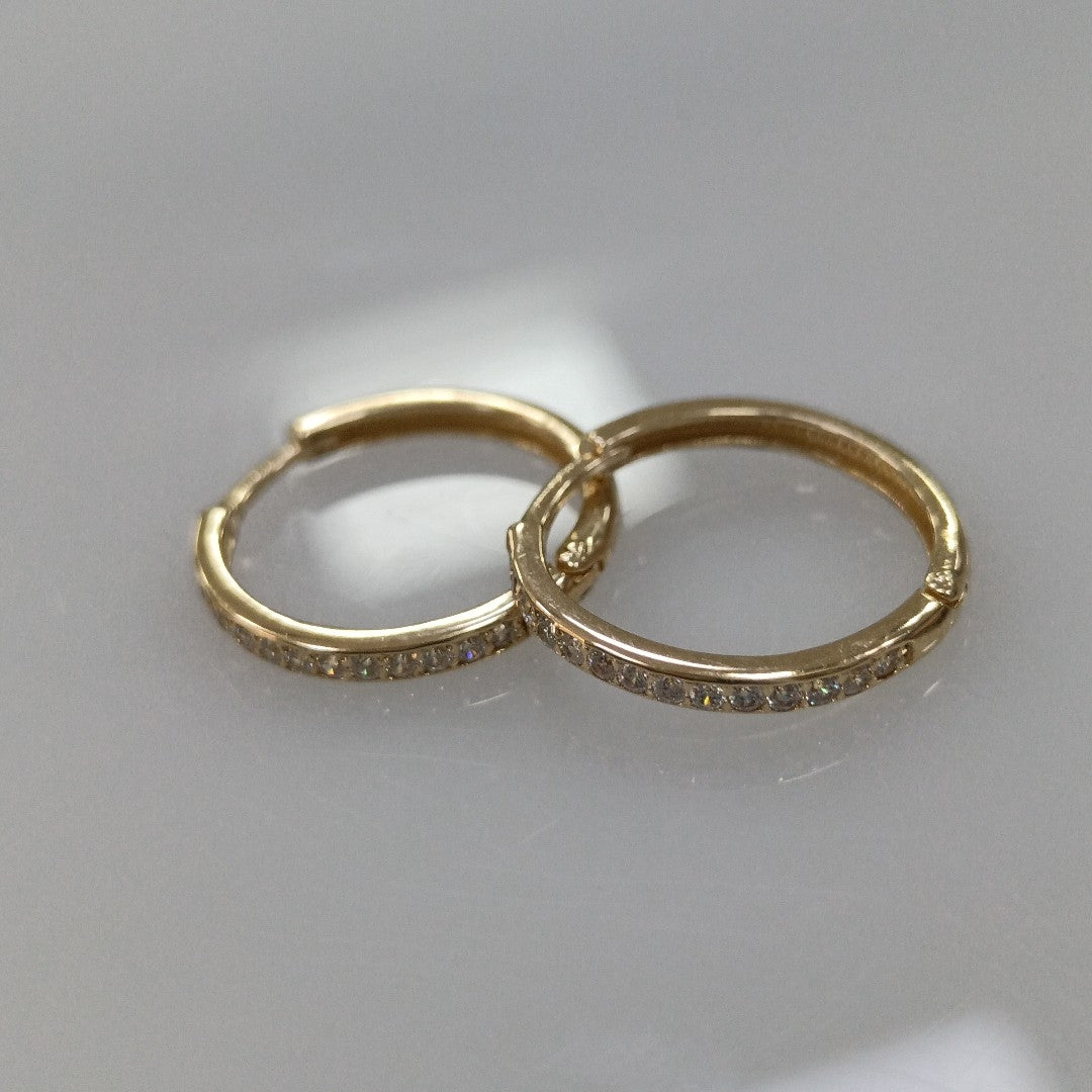 ARETES ARRACADAS C CIRCONIAS 14K 2 GR (NUEVO)