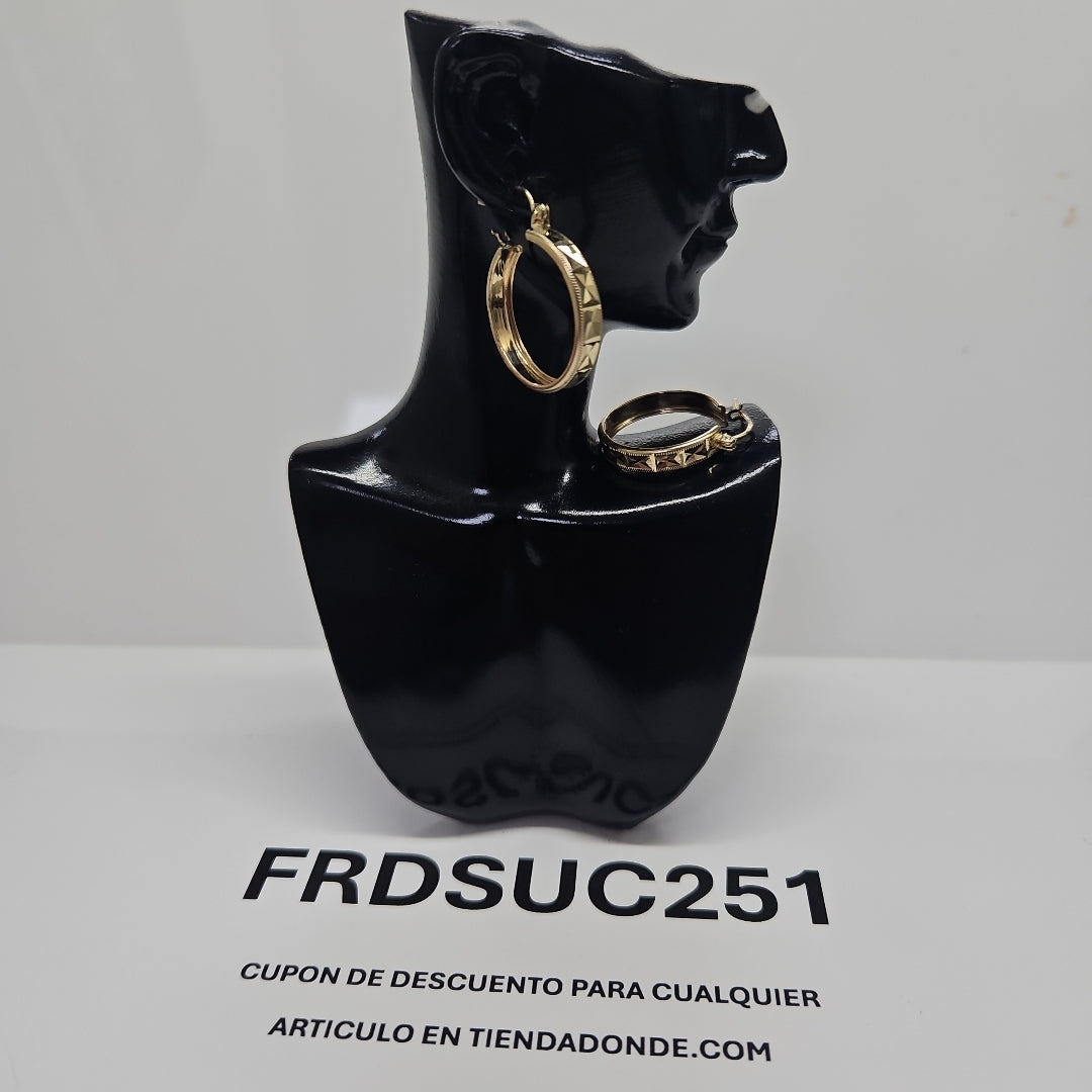 ARETES ARRACADAS LABRADAS 10K 2.4 GR (NUEVO)
