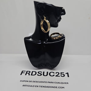 ARETES ARRACADAS LABRADAS 10K 2.4 GR (NUEVO)