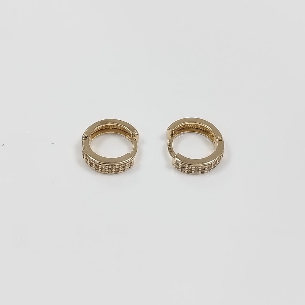 ARETES HUGGIES C CIRCONIA 14K 2.1 GR (NUEVO)