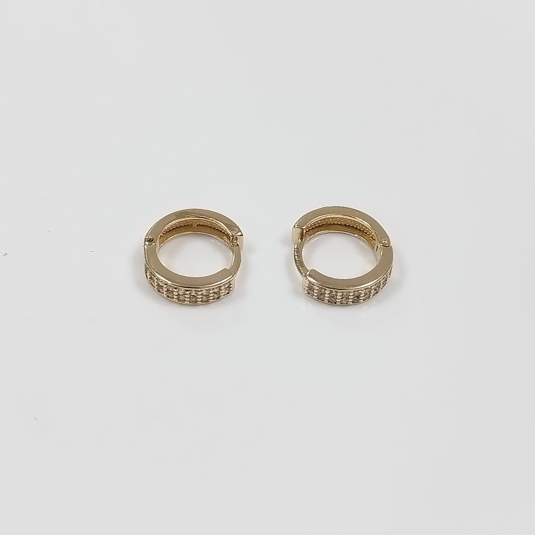 ARETES HUGGIES C CIRCONIA 14K 2.1 GR (NUEVO)