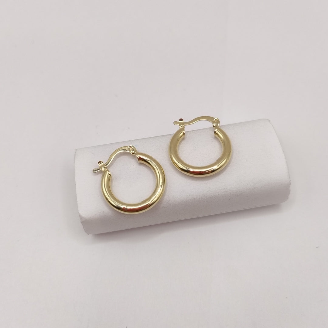 ARETES TEJIDO ARRACADAS LISAS 14K 1.6 GR (NUEVO)