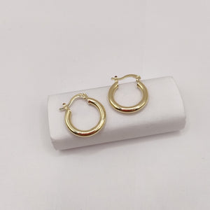 ARETES TEJIDO ARRACADAS LISAS 14K 1.6 GR (NUEVO)