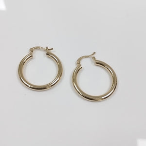 ARETES TEJIDO ARRACADAS LISAS HUECAS 14K 2.2 GR (NUEVO)