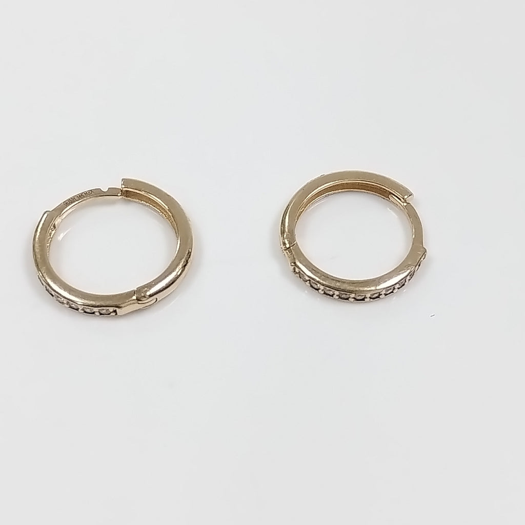ARETES ARRACADA C CIRCONIAS 14K 1.6 GR (NUEVO)