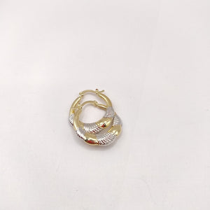 ARETES ARRACADAS HUECAS COMBINADAS 14K 2.6 GR (NUEVO)