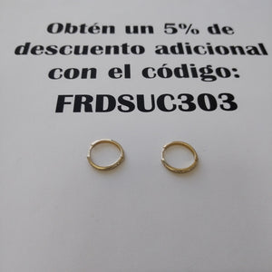 ARETES HUGGIES C CIRCONIA 14K 1.7 GR (NUEVO)