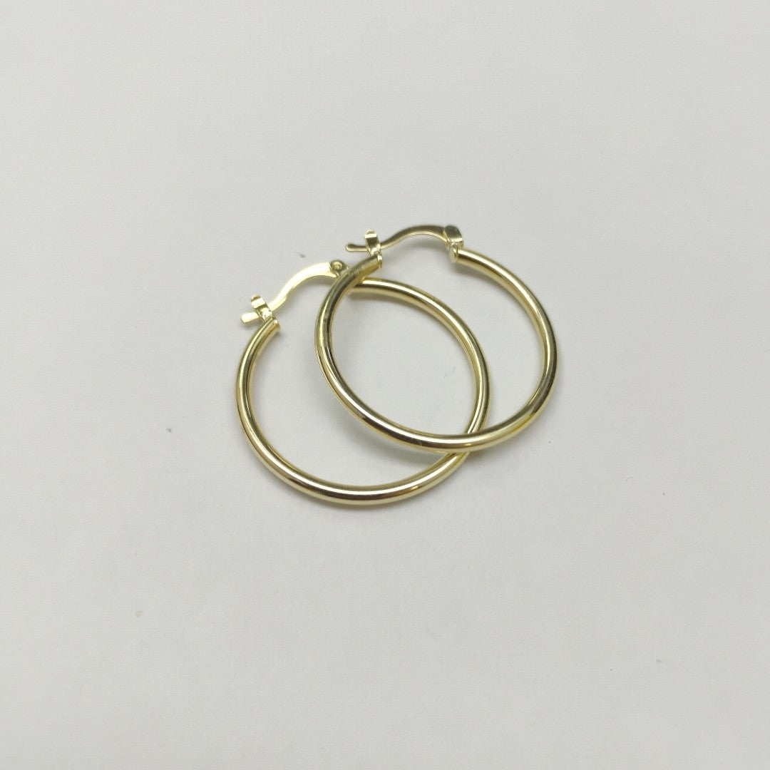 ARETES TEJIDO ARRACADAS LISAS 14K 1.5 GR (NUEVO)
