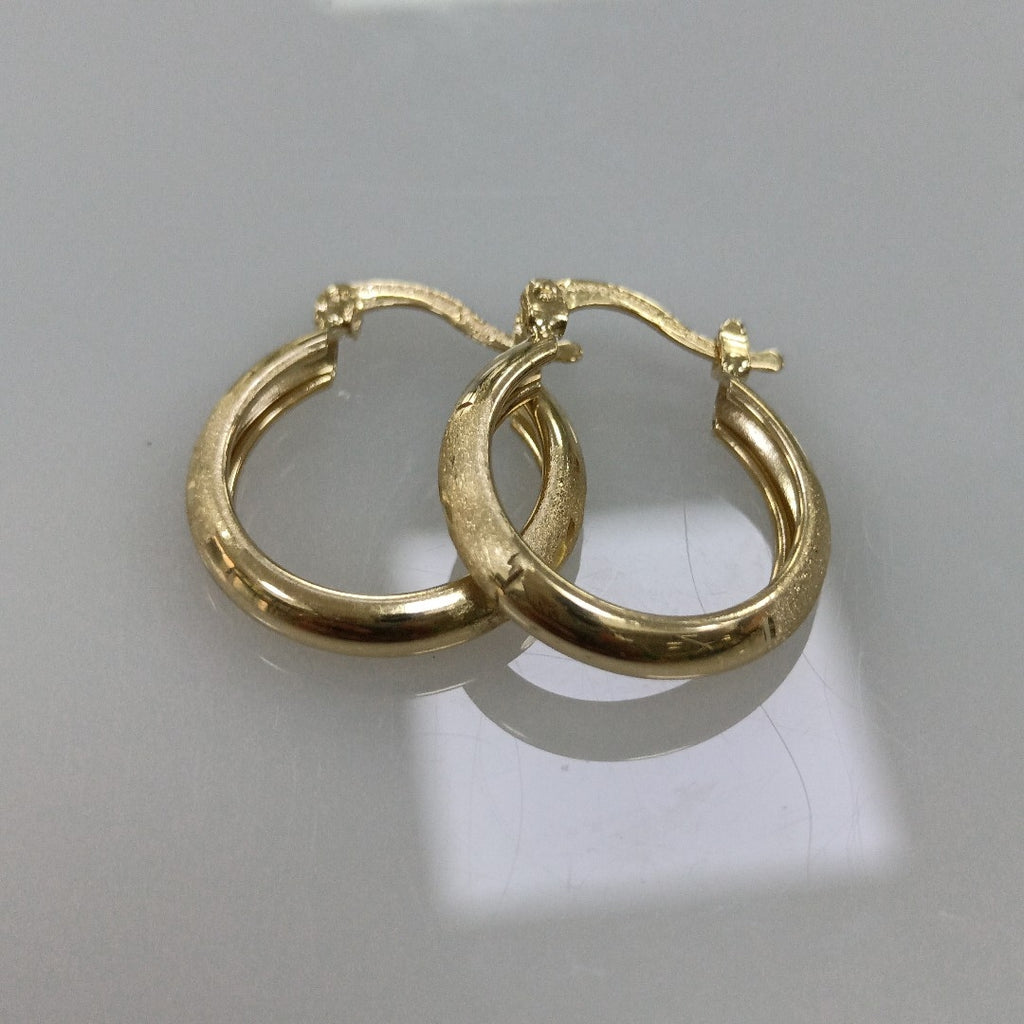 ARETES TEJIDO ARRACADA SATINADA 14K 2.5 GR (NUEVO)
