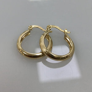 ARETES TEJIDO ARRACADA SATINADA 14K 2.5 GR (NUEVO)