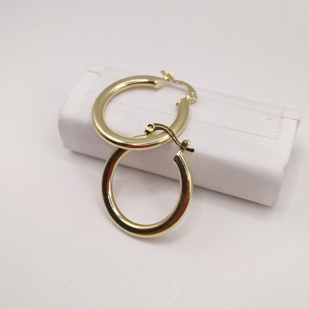 ARETES TEJIDO ARRACADA LISA 14K 2 GR (NUEVO)
