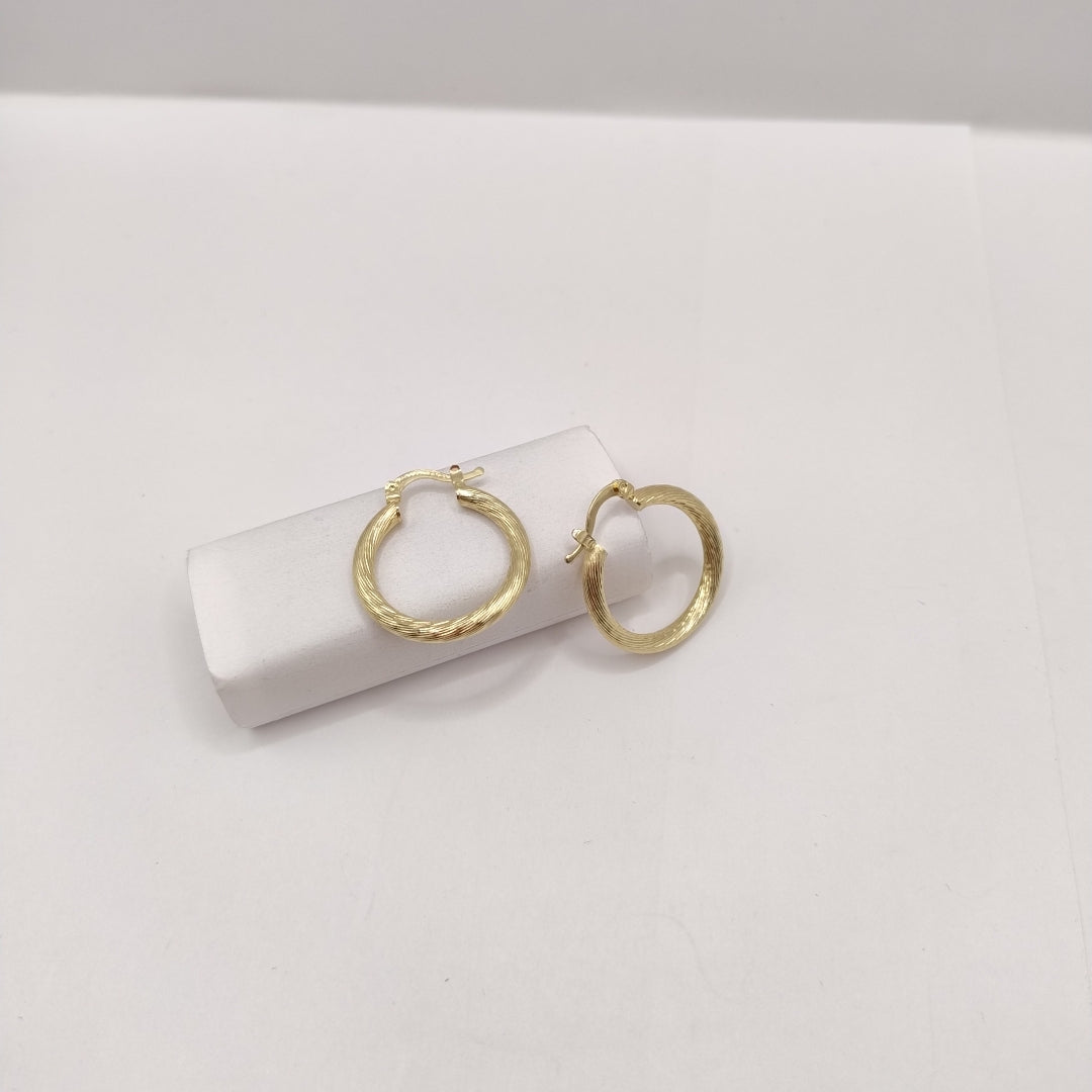 ARETES TEJIDO ARRACADAS ASTRIADAS 14K 2.8 GR (NUEVO)