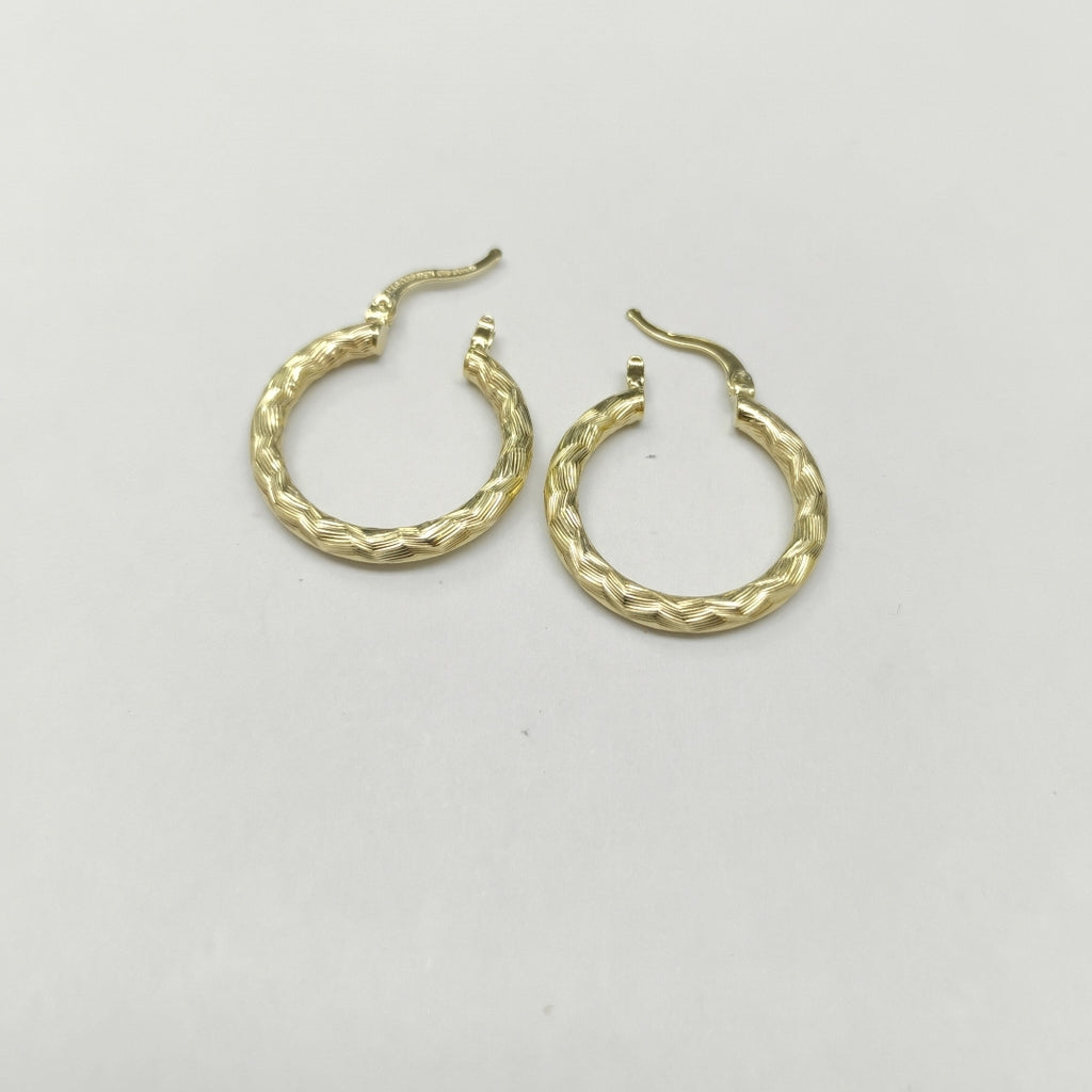 ARETES TEJIDO ARRACADA LABRADA 14K 2.7 GR (NUEVO)
