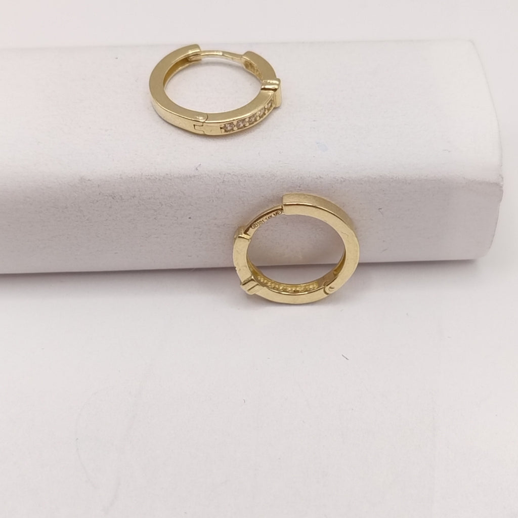 ARETES HUGGIES C CIRCONIA 14K 2 GR (NUEVO)