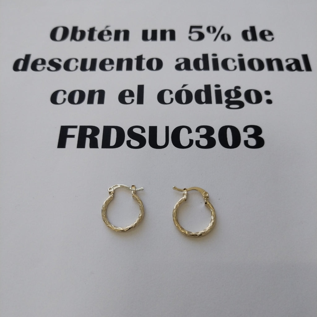 ARETES ARRACADAS TRENZADAS 14K 18 1.6 GR (NUEVO)
