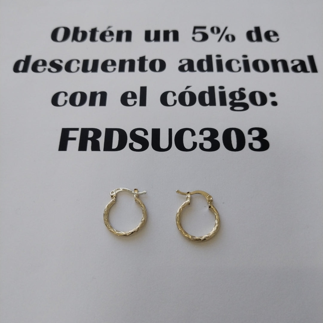 ARETES ARRACADAS TRENZADAS 14K 18 1.6 GR (NUEVO)