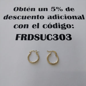 ARETES ARRACADAS TRENZADAS 14K 18 1.6 GR (NUEVO)