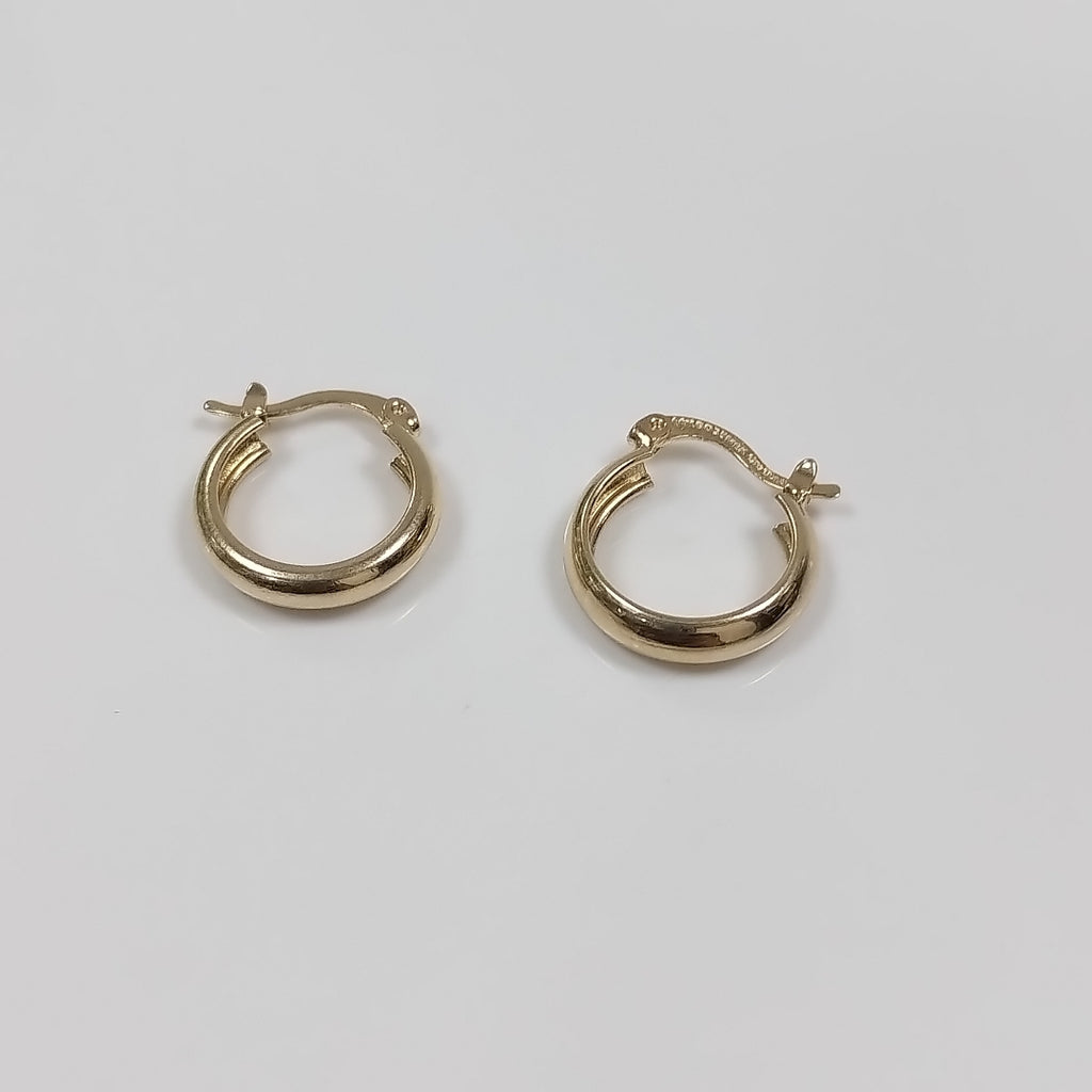 ARETES TEJIDO ARRACADAS LISAS 14K 2.1 GR (NUEVO)