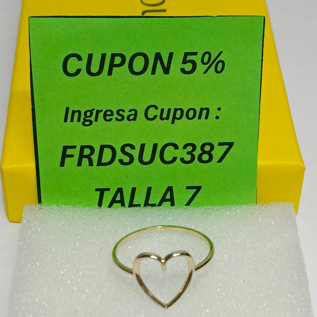 ANILLOS ANILLITO FIG CORAZON 10K TALLA 7 0.8 GR (NUEVO)