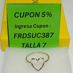 ANILLOS ANILLITO FIG CORAZON 10K TALLA 7 0.8 GR (NUEVO)