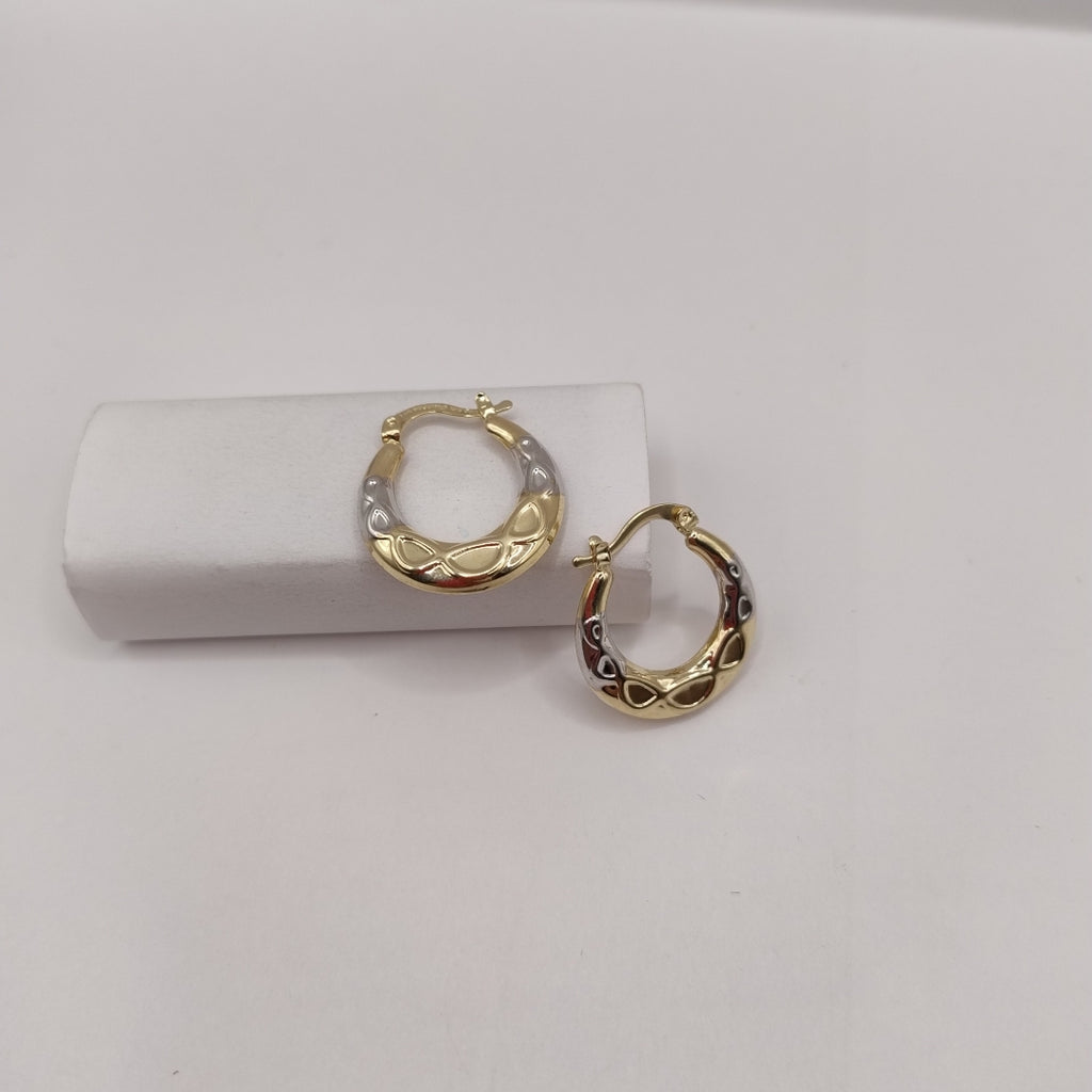 ARETES ARRACADAS COMBINADAS CON INFINITO 14K 2.3 GR (NUEVO)