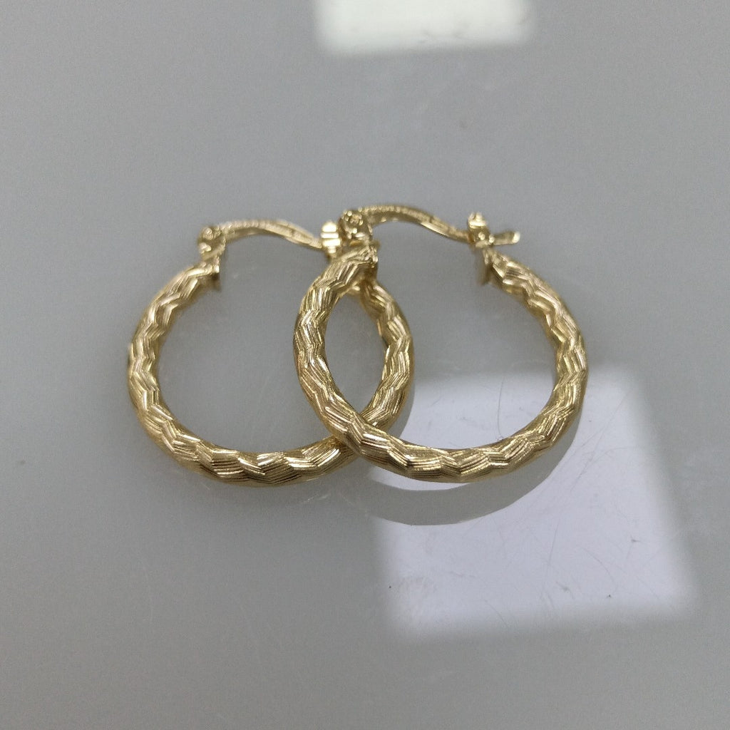 ARETES ARRACADAS LABRADAS 14K 2.1 GR (NUEVO)