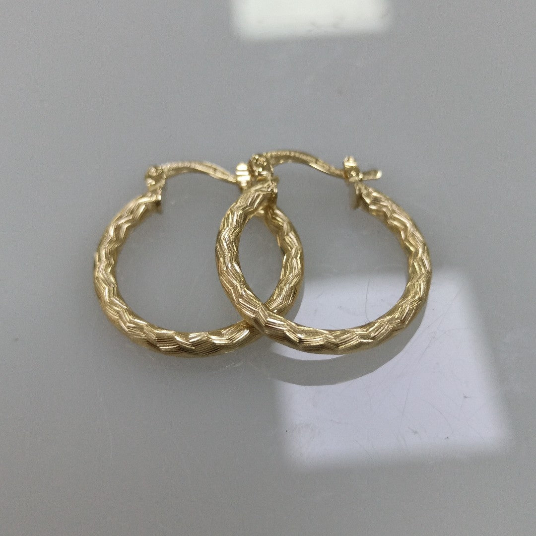 ARETES ARRACADAS LABRADAS 14K 2.1 GR (NUEVO)