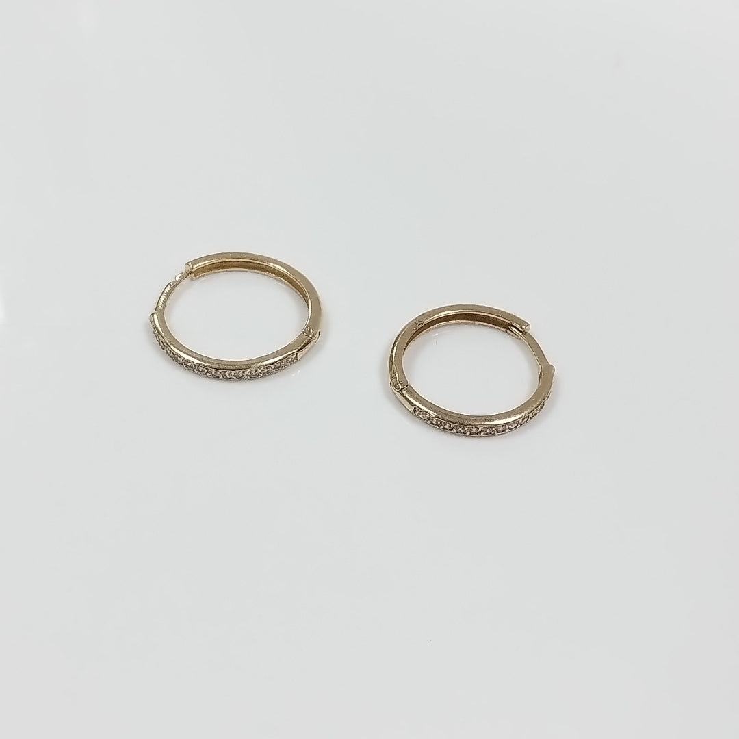 ARETES ARRACADAS C CIRCONIAS 14K 2.1 GR (NUEVO)