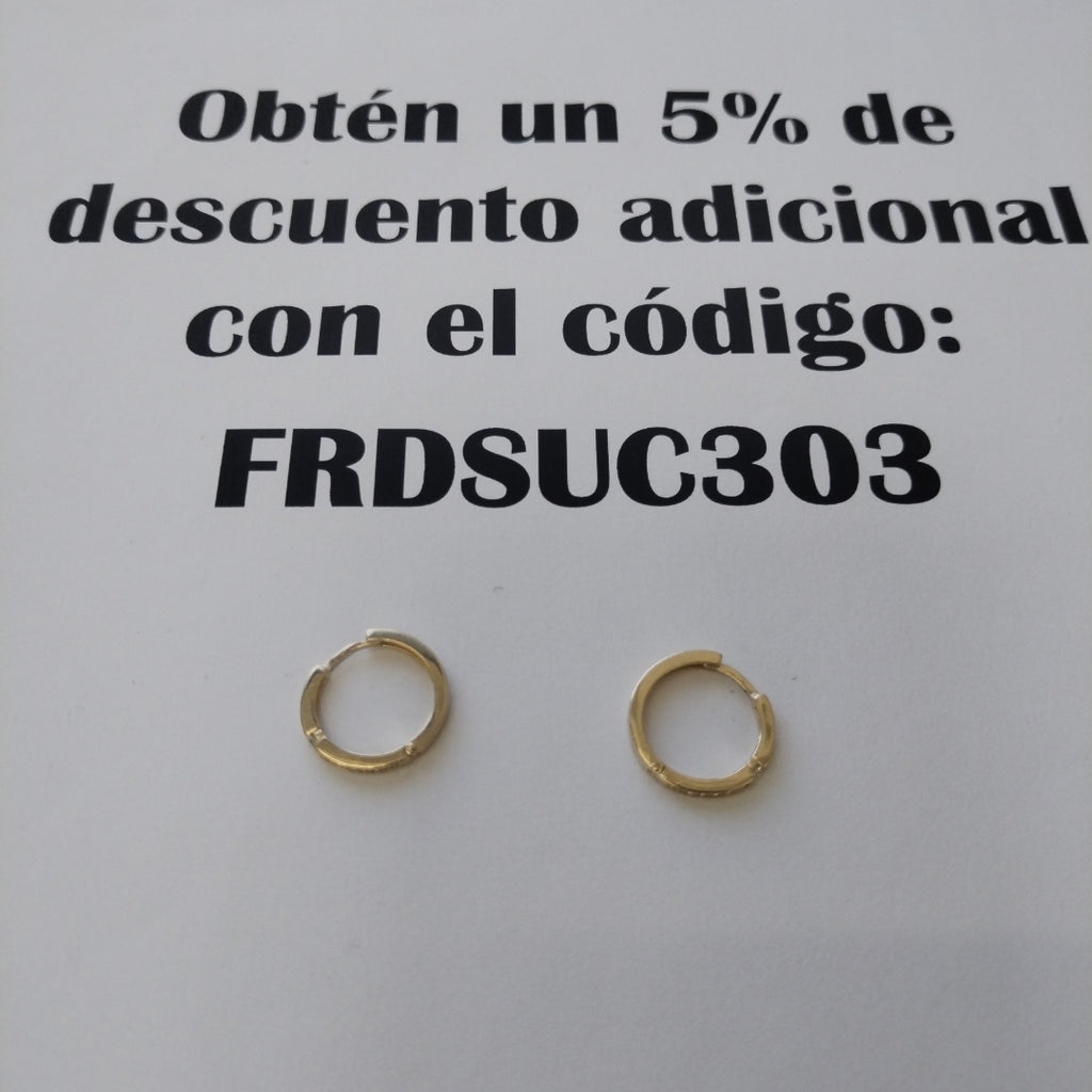 ARETES ARRACADAS C CIRCONIAS 14K 2.4 GR (NUEVO)