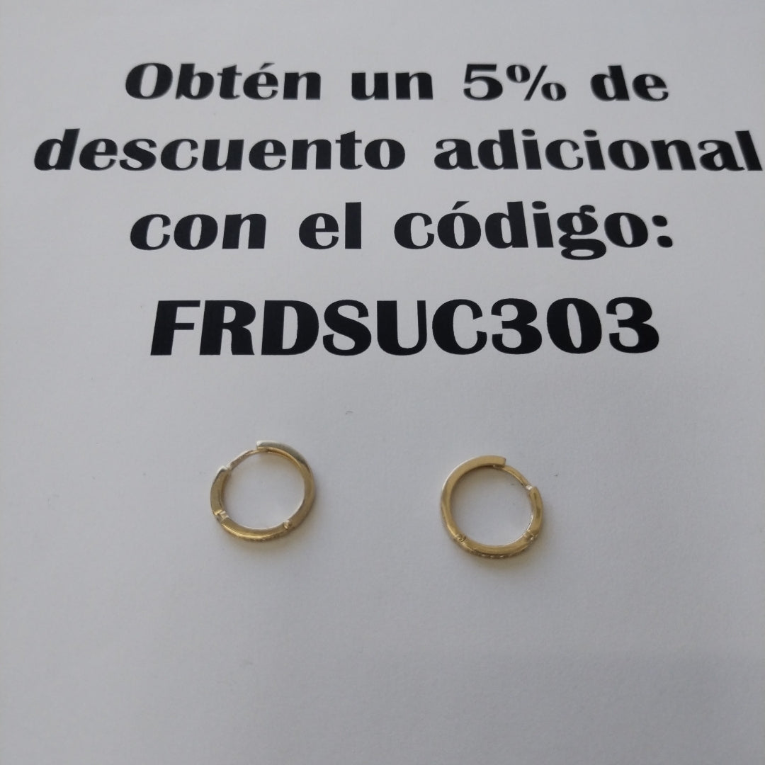 ARETES ARRACADAS C CIRCONIAS 14K 2.4 GR (NUEVO)