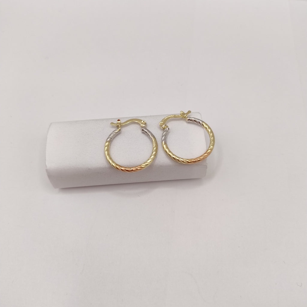 ARETES TEJIDO ARRACADAS TZL COMBINADAS 14K 1.8 GR (NUEVO)