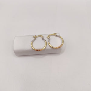 ARETES TEJIDO ARRACADAS TZL COMBINADAS 14K 1.8 GR (NUEVO)