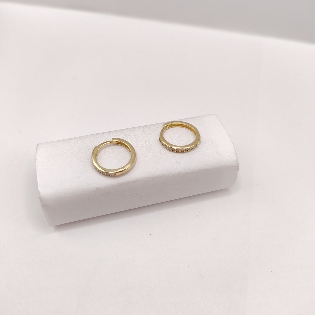 ARETES ARRACADA C CIRCONIAS 14K 1.6 GR (NUEVO)